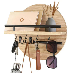 Ursule Wall Key Holder for Halls with Floating Shelf