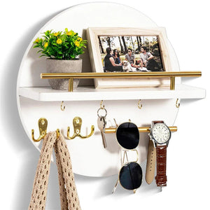 Ursule Wall Key Holder for Halls with Floating Shelf