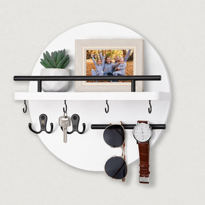 Ursule Wall Key Holder for Halls with Floating Shelf