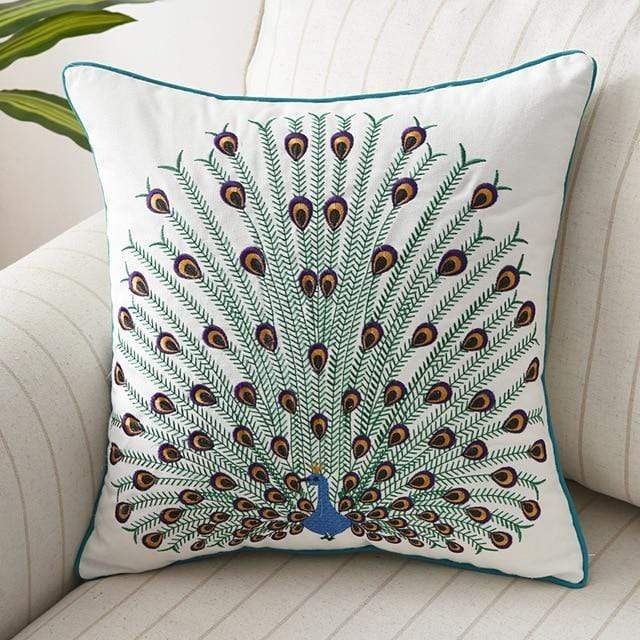 Nadine Meadow Cushion for Country Rooms with Embroidery