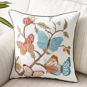 Nadine Meadow Cushion for Country Rooms with Embroidery