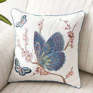 Nadine Meadow Cushion for Country Rooms with Embroidery
