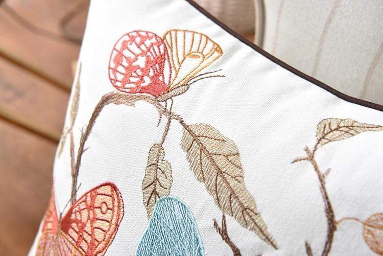 Nadine Meadow Cushion for Country Rooms with Embroidery