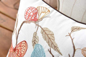 Nadine Meadow Cushion for Country Rooms with Embroidery