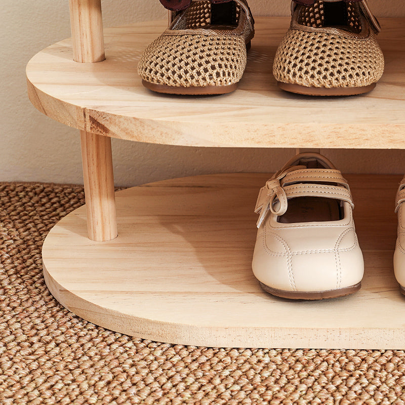 Georgiana Wood Shoe Rack for Entryways with Curved Shelves