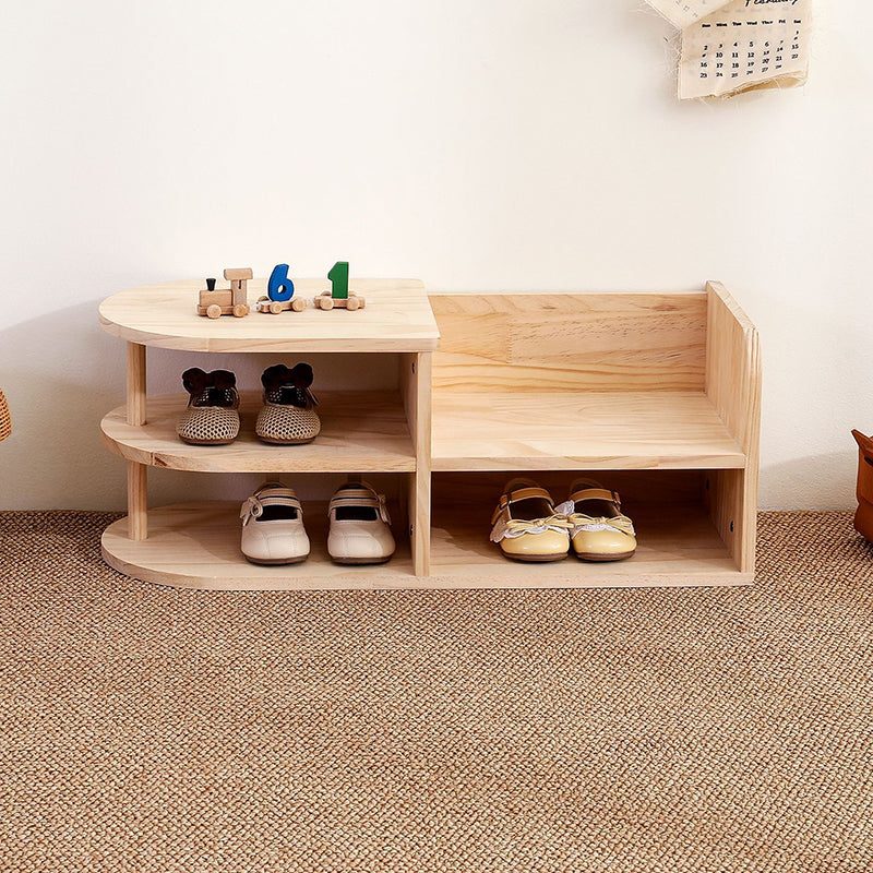 Georgiana Wood Shoe Rack for Entryways with Curved Shelves