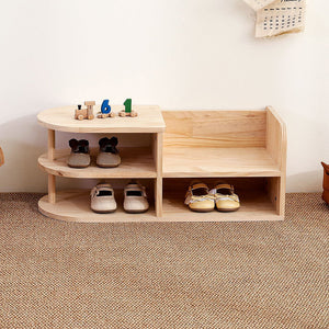 Georgiana Wood Shoe Rack for Entryways with Curved Shelves