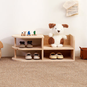 Georgiana Wood Shoe Rack for Entryways with Curved Shelves