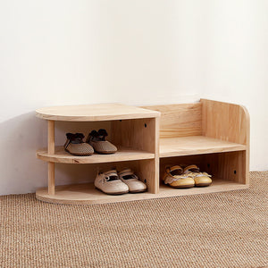 Georgiana Wood Shoe Rack for Entryways with Curved Shelves