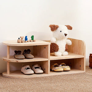 Georgiana Wood Shoe Rack for Entryways with Curved Shelves