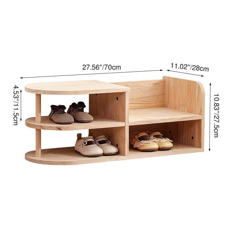 Georgiana Wood Shoe Rack for Entryways with Curved Shelves