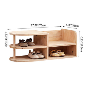 Georgiana Wood Shoe Rack for Entryways with Curved Shelves