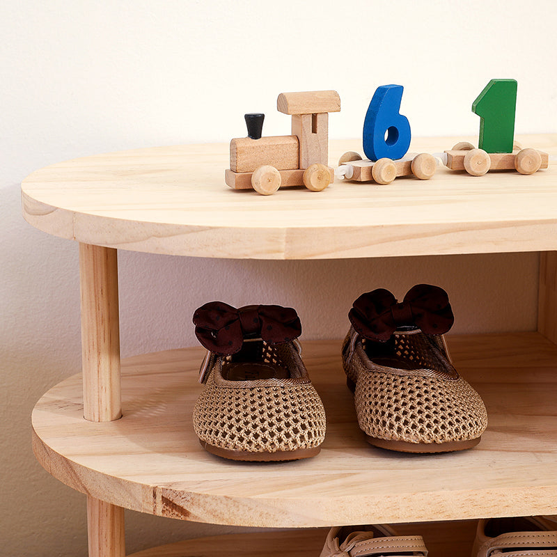 Georgiana Wood Shoe Rack for Entryways with Curved Shelves