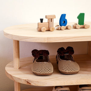 Georgiana Wood Shoe Rack for Entryways with Curved Shelves