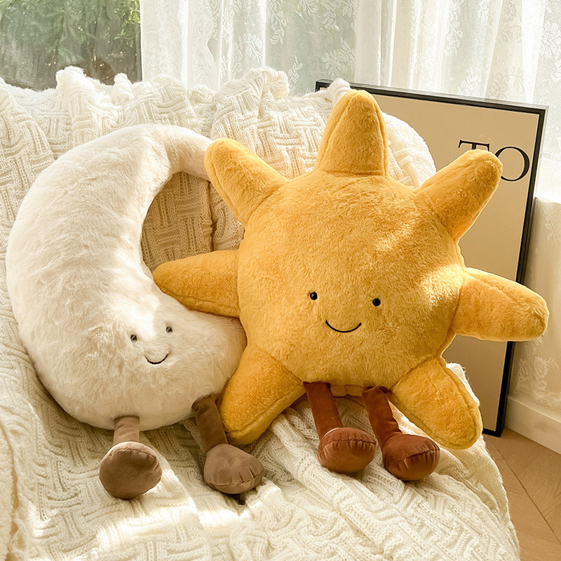 Lucienne Sun and Moon Pillow for Nurseries in Velvet