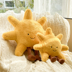 Lucienne Sun and Moon Pillow for Nurseries in Velvet