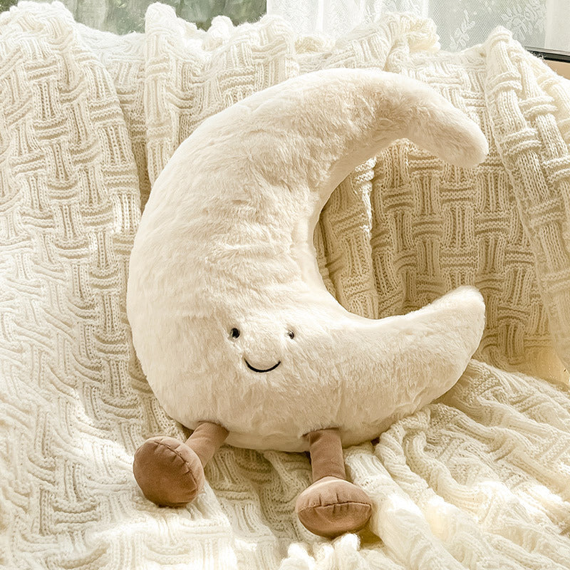 Lucienne Sun and Moon Pillow for Nurseries in Velvet