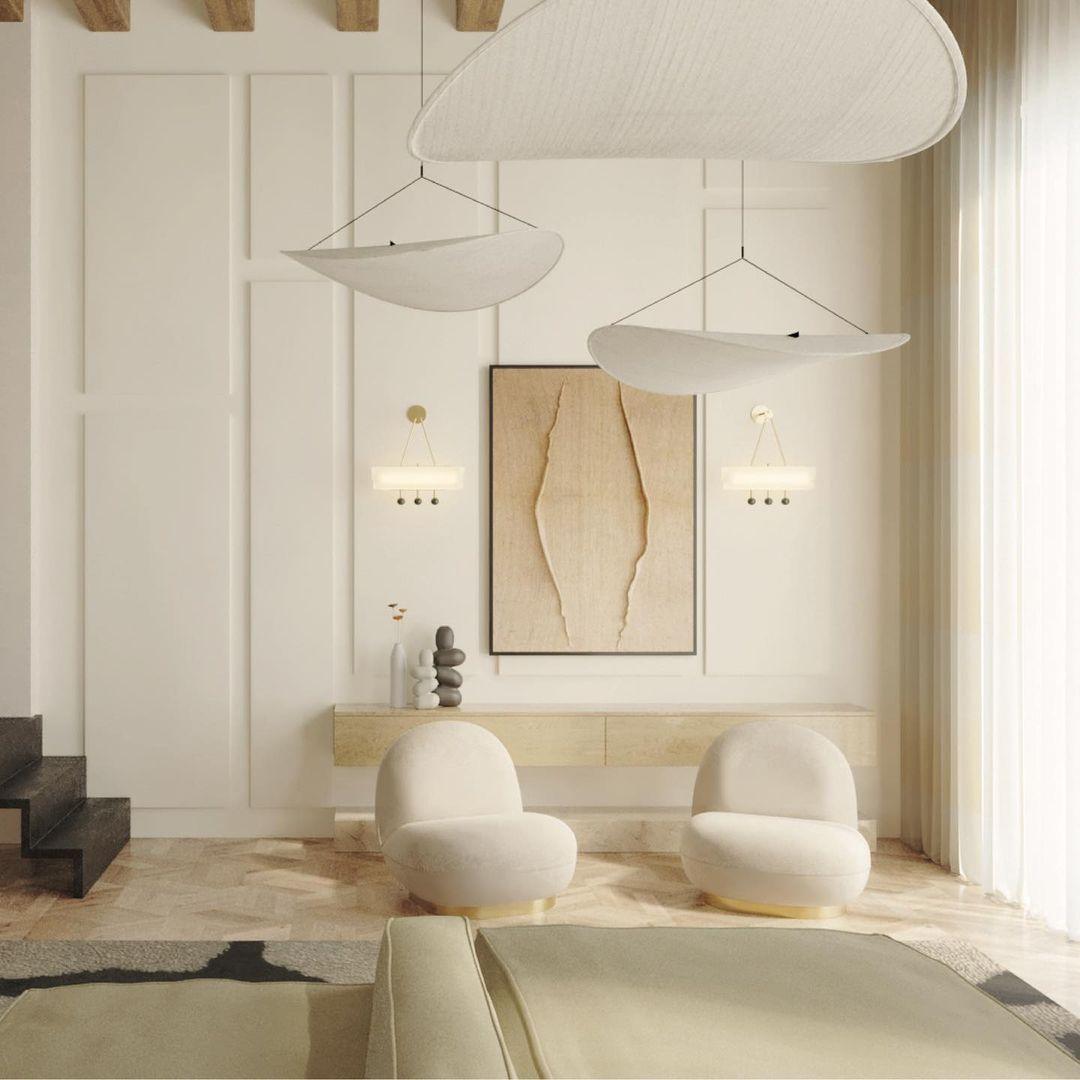 Adriana Cloud Pendant for Dining Rooms with Silk Shade