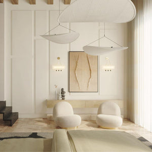 Adriana Cloud Pendant for Dining Rooms with Silk Shade