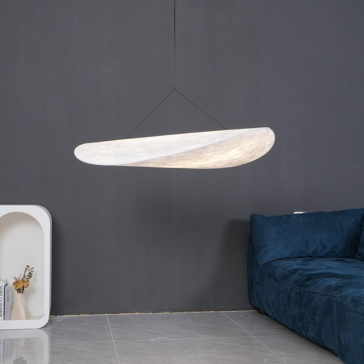 Adriana Cloud Pendant for Dining Rooms with Silk Shade