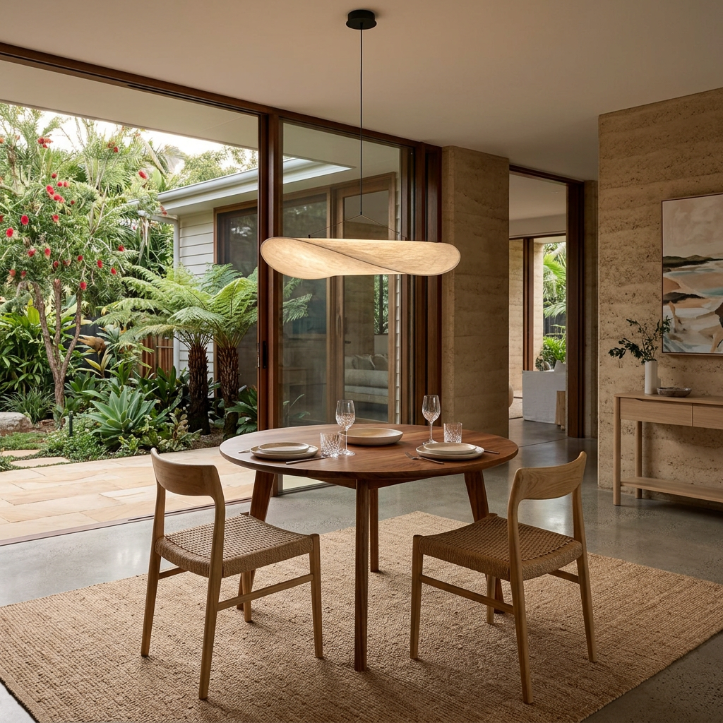 Adriana Cloud Pendant for Dining Rooms with Silk Shade