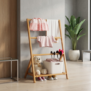 Francine Kids Hall Tree for Coats with Folding Frame