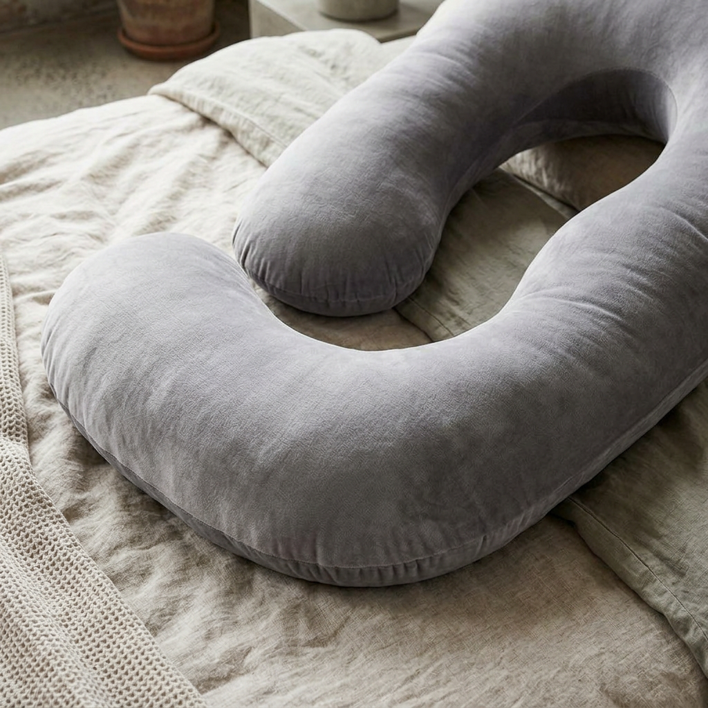 Noemie Body Pillow for Side Sleepers with Velvet Cover