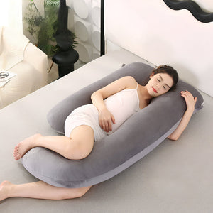 Noemie Body Pillow for Side Sleepers with Velvet Cover