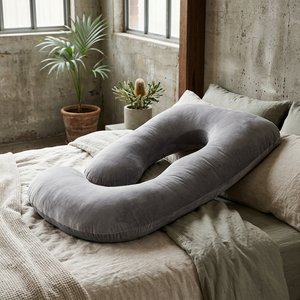 Noemie Body Pillow for Side Sleepers with Velvet Cover