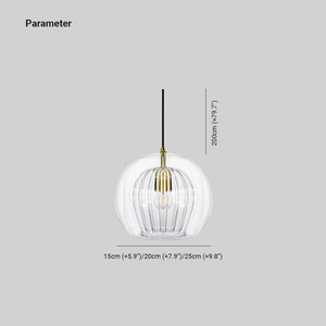 Aida Glass Globe Pendant for Bedsides with Amber Option