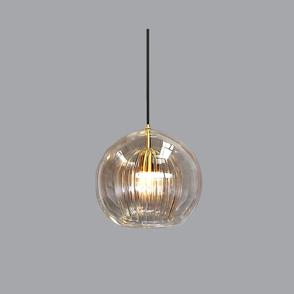 Aida Glass Globe Pendant for Bedsides with Amber Option
