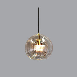 Aida Glass Globe Pendant for Bedsides with Amber Option