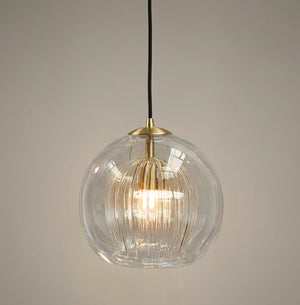 Aida Glass Globe Pendant for Bedsides with Amber Option