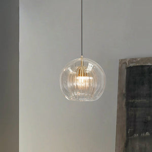 Aida Glass Globe Pendant for Bedsides with Amber Option