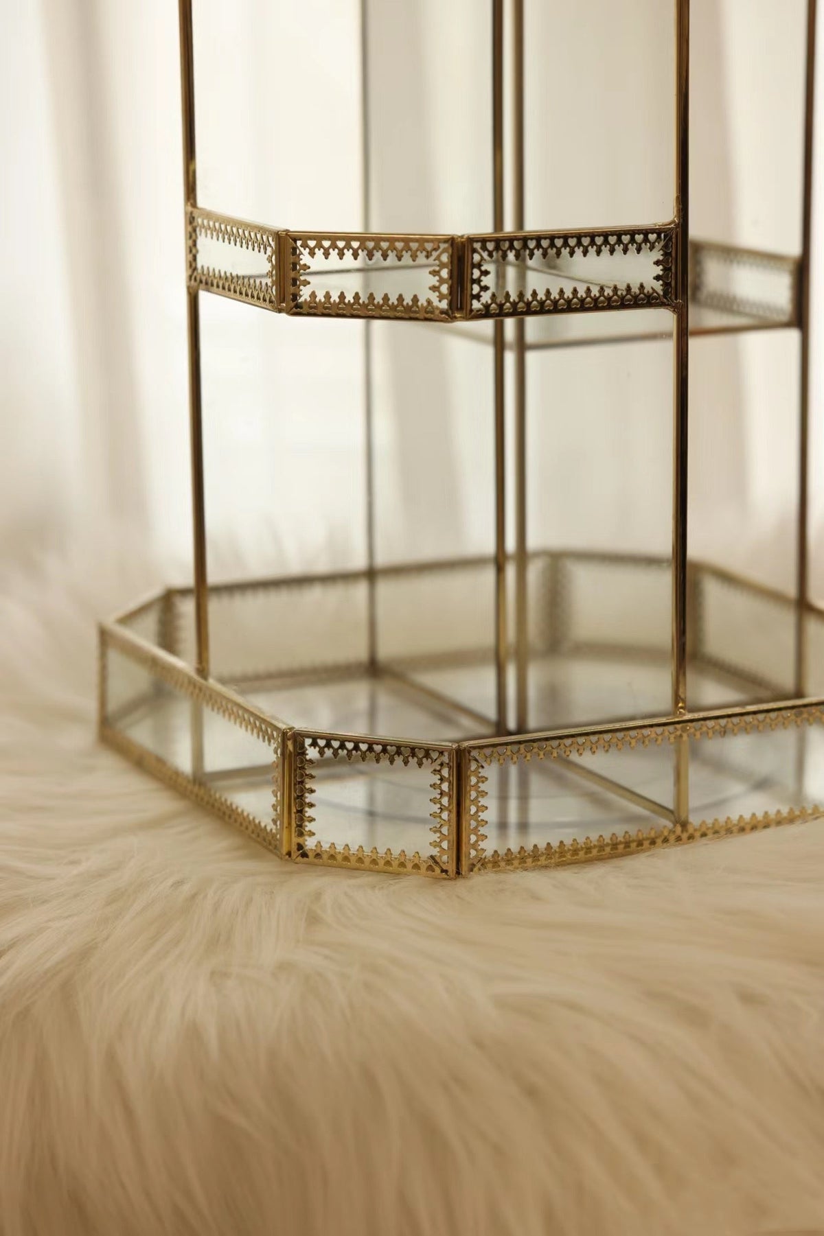 Emmeline Glass Vanity Organizer for Perfume with 360 Spin