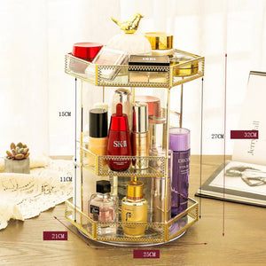 Emmeline Glass Vanity Organizer for Perfume with 360 Spin
