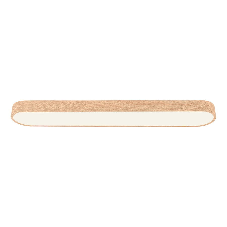 A wood grain oval frame