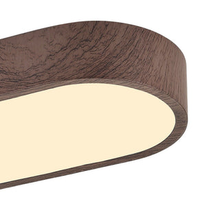 Aglaia Oak Oval LED Flush Mount for Halls and Kitchens