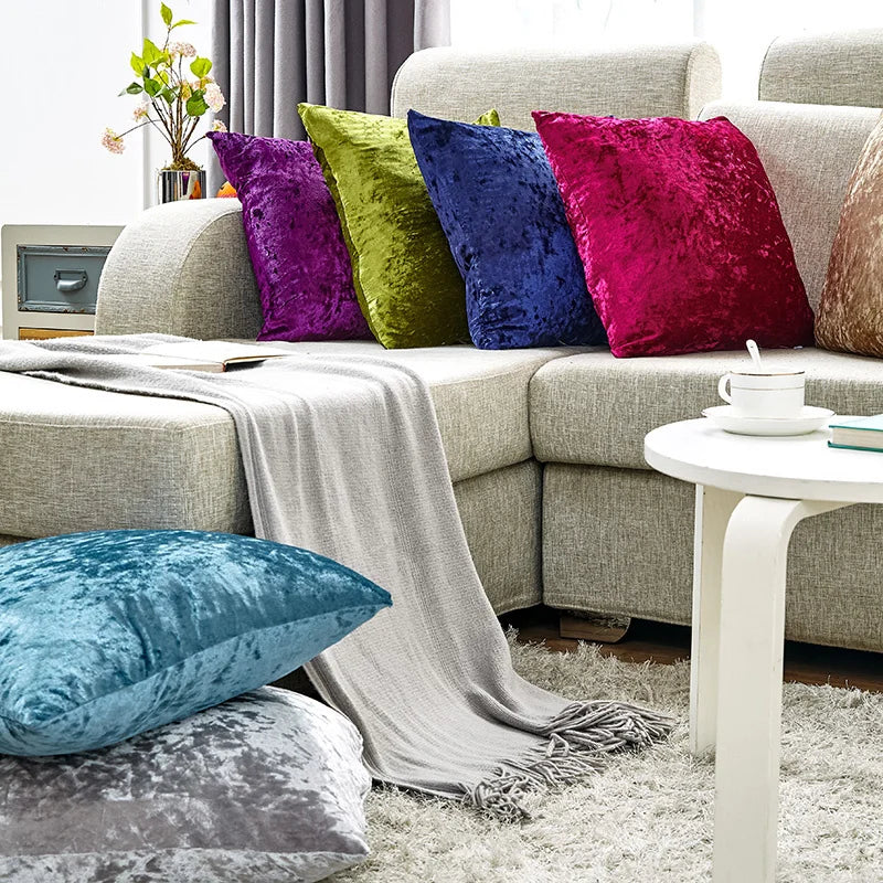 Rosalie Crushed Velour Cushion for Sofas and Beds, 60cm