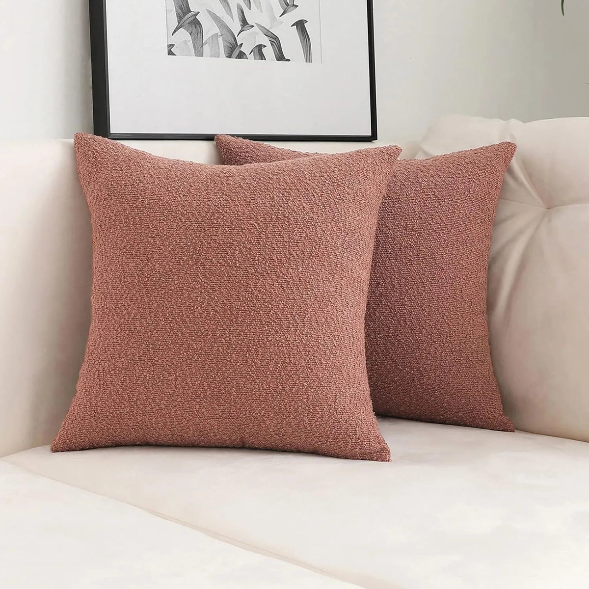 Celestine Boucle Cushion Cover for Sofas with Teddy Loop