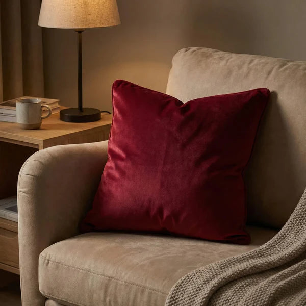 Wren Velvet Cushion Cover for Sofas with Flanged Edge