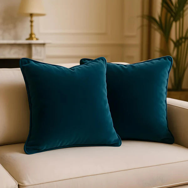 Wren Velvet Cushion Cover for Sofas with Flanged Edge