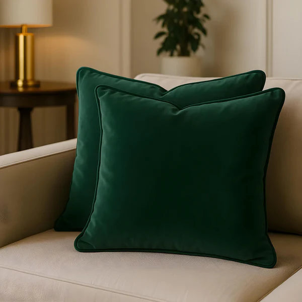 Wren Velvet Cushion Cover for Sofas with Flanged Edge