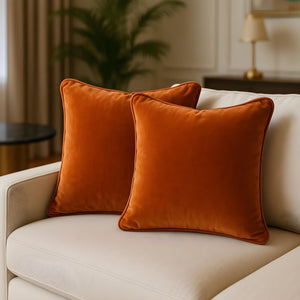 Wren Velvet Cushion Cover for Sofas with Flanged Edge