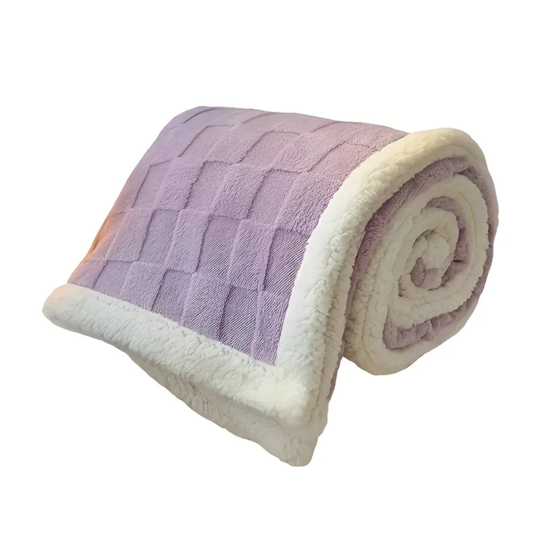 Celeste Fleece Throw for Sofa Days with Quilted Sherpa