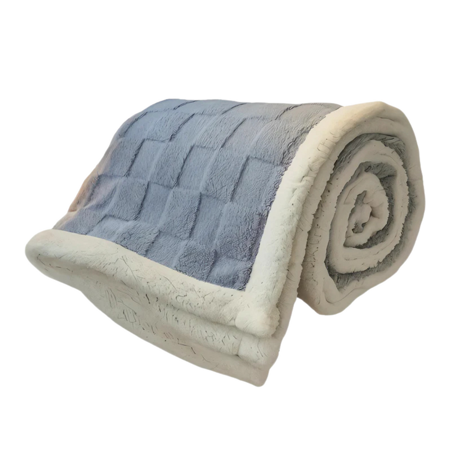 Fleece one side, sherpa the other