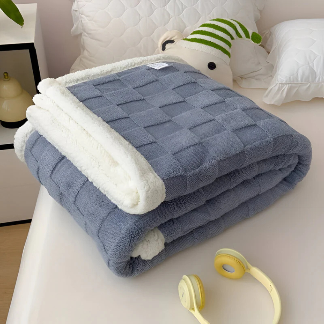 Celeste Fleece Throw for Sofa Days with Quilted Sherpa