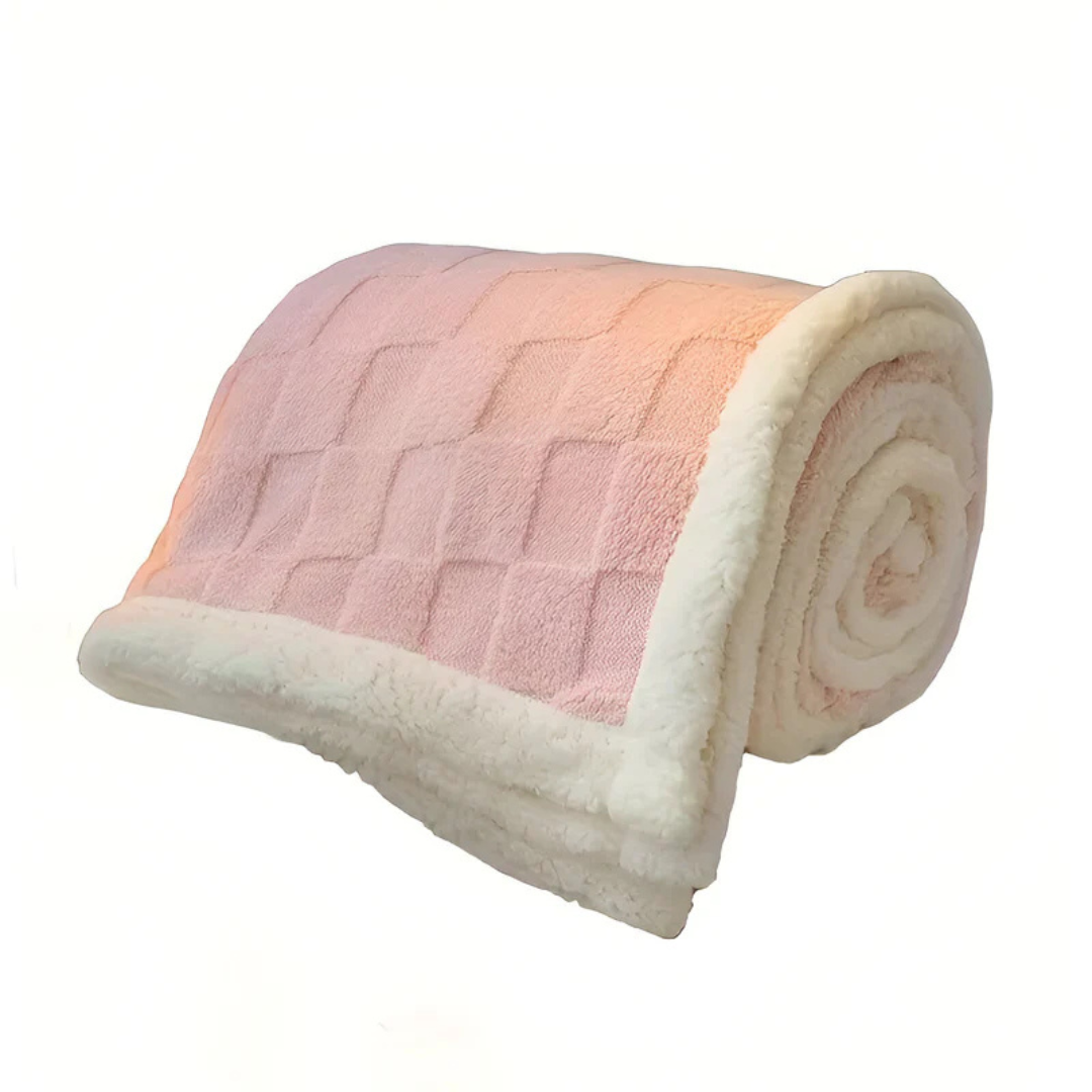 Celeste Fleece Throw for Sofa Days with Quilted Sherpa