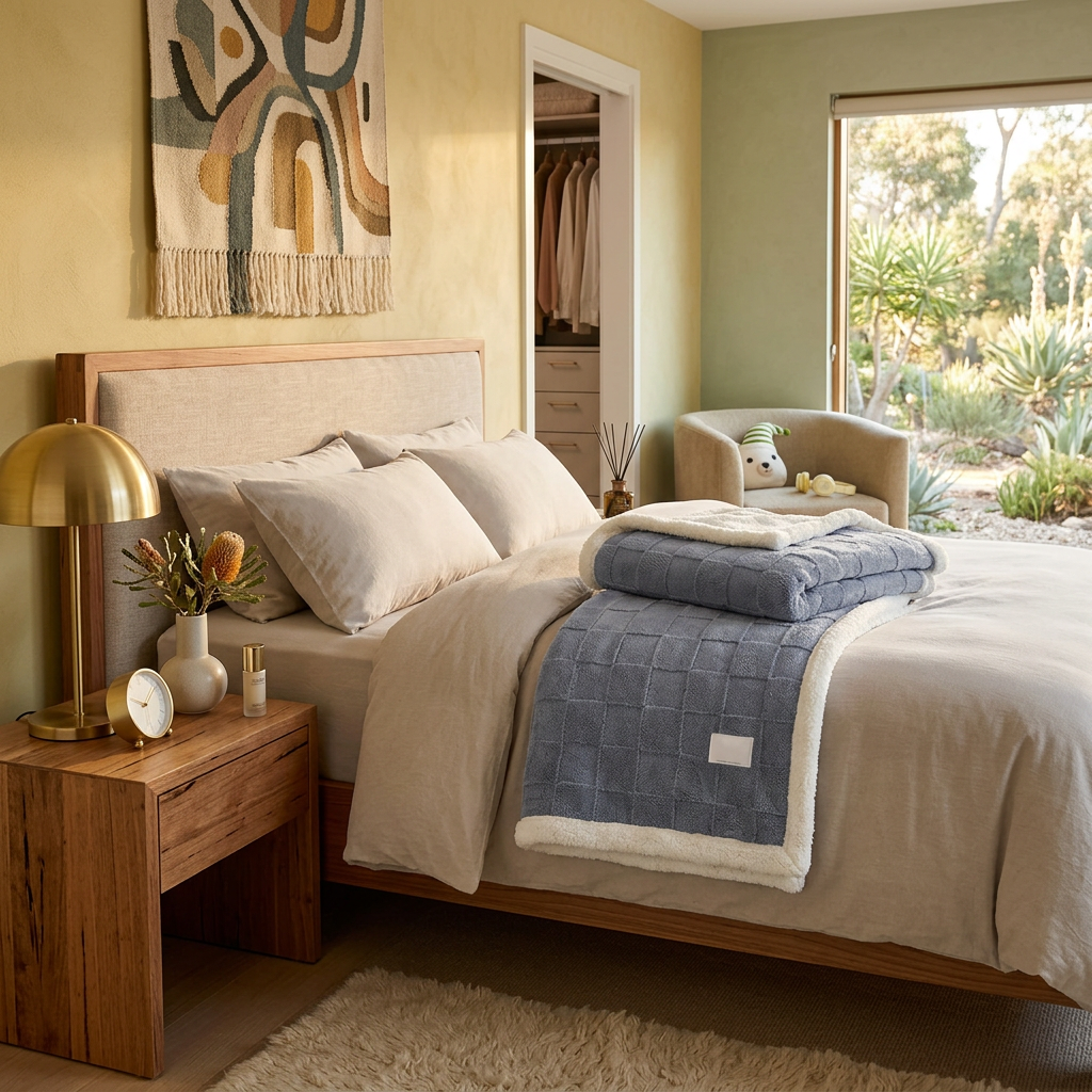 Celeste Fleece Throw for Sofa Days with Quilted Sherpa