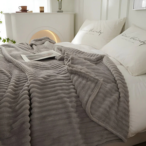 Delphine Fleece Throw for Cosy Rooms with Striped Pile